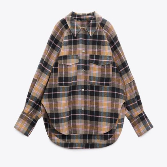 ZARA Oversized Plaid Shirt Shacket Pendleton - Picture 1 of 11